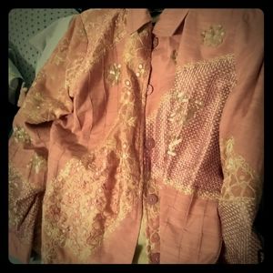 Pink and Gold Plus Size Jacket